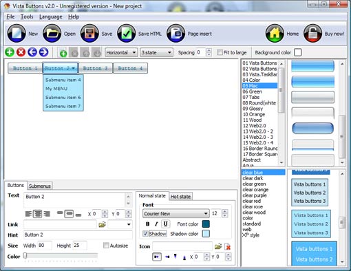 Horizontal Floating Menu ScreenShot
